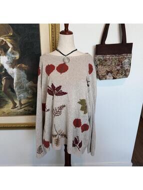 Cottagecore fall leaves sweater